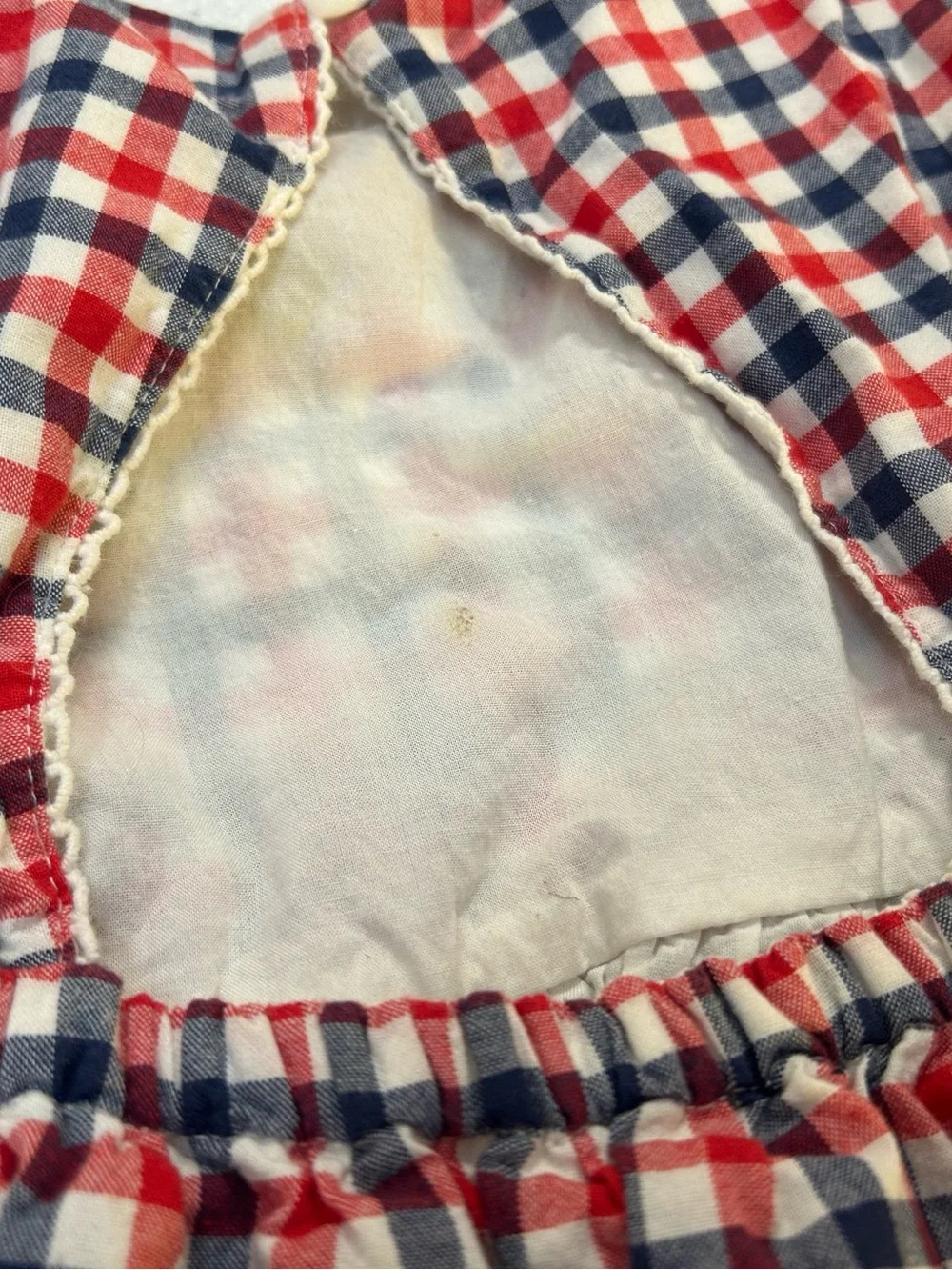 OshKosh B’gosh Red White Blue Plaid Tiered Dress Girls Size 5T